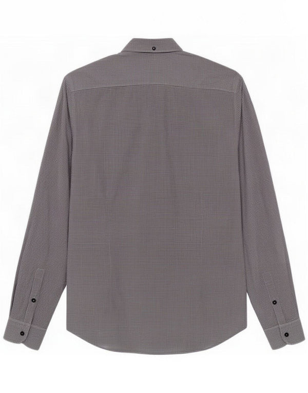 Gas Camicia da uomo grande in cotone a quadri blu