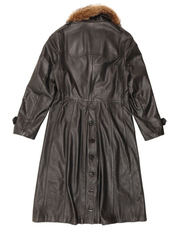 Cappotto in pelle vintage da uomo UK 38 medio nero
