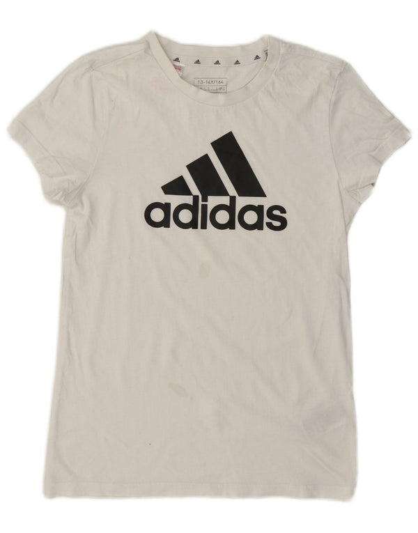 T-shirt grafica Adidas da bambino 13-14 anni in cotone bianco