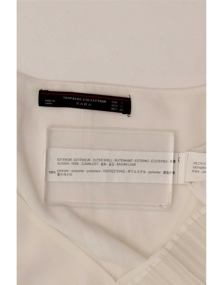 Camicetta Zara Trafaluc da donna Top UK 10 Small Poliestere bianco