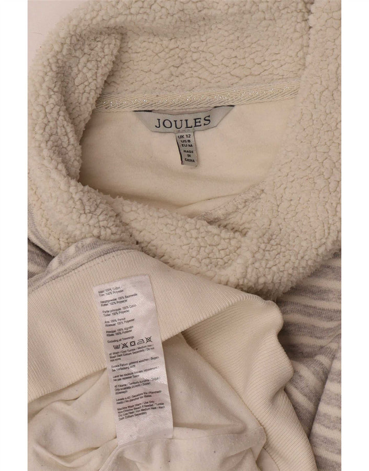 Maglione maglione a collo alto da donna Joules UK 12 Gessato grigio medio