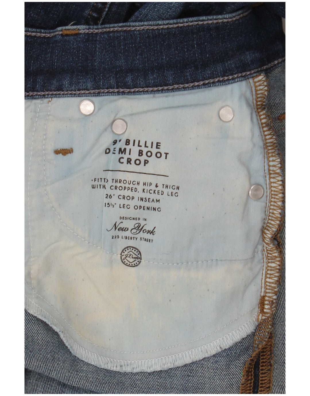 J. CREW Jeans da donna Billie Demi Crop Bootcut W26 L25 Blu