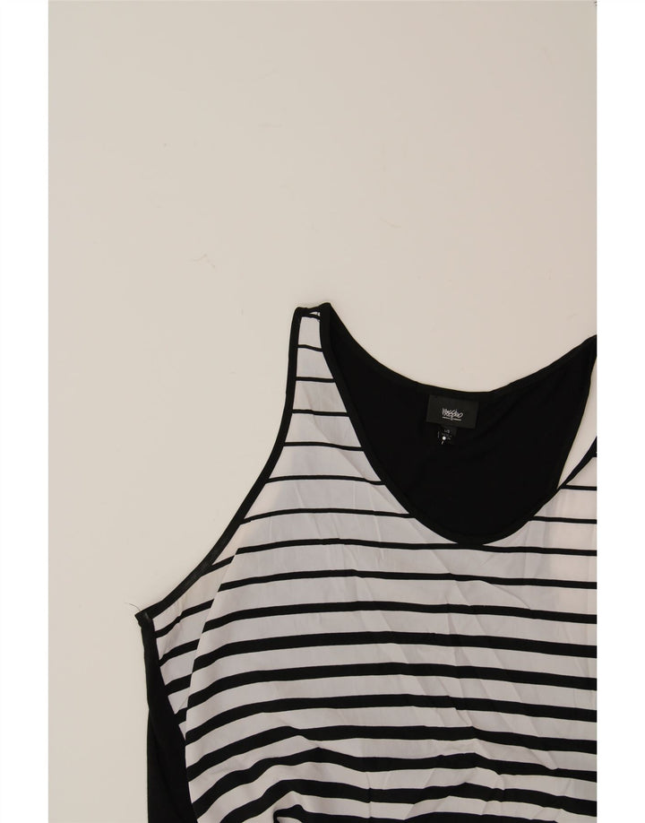 MOSSIMO Womens Sleeveless Blouse Top UK 14 Large Black Striped Polyester Vintage Mossimo and Second-Hand Mossimo from Messina Hembry 