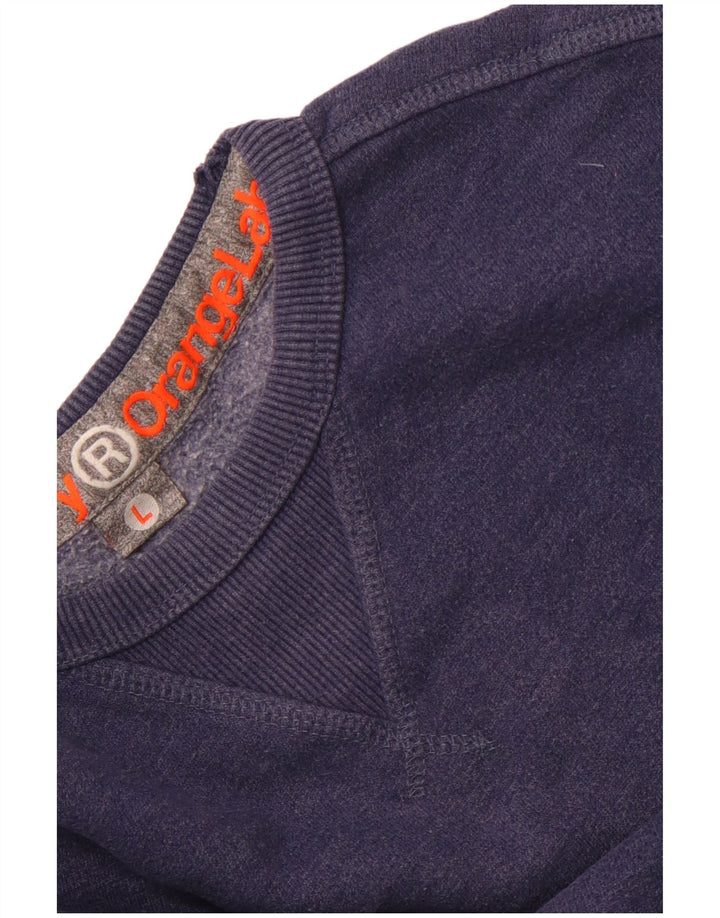 Felpa da uomo SUPERDRY Maglione grande cotone blu navy