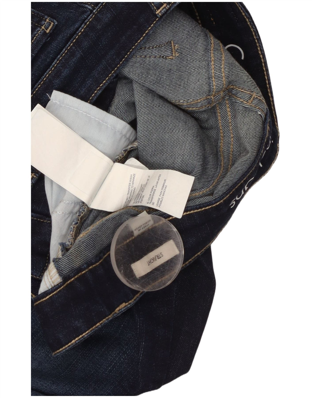 Jeans dritti da donna Calvin Klein W27 L32 cotone blu navy