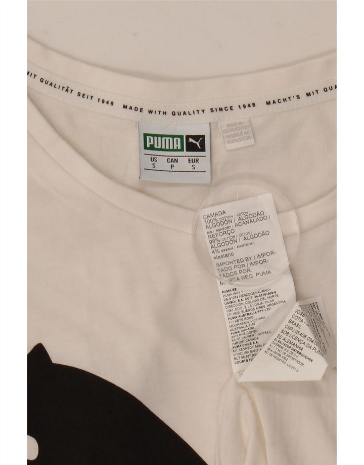 T-shirt grafica da uomo Puma Top Small in cotone bianco