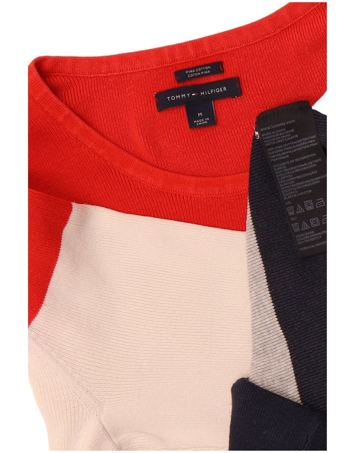 Maglione maglione con scollo a barca da donna Tommy Hilfiger UK 14 medio multicolore