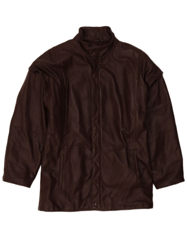 Giacca in pelle vintage da uomo UK 40 grande in pelle marrone