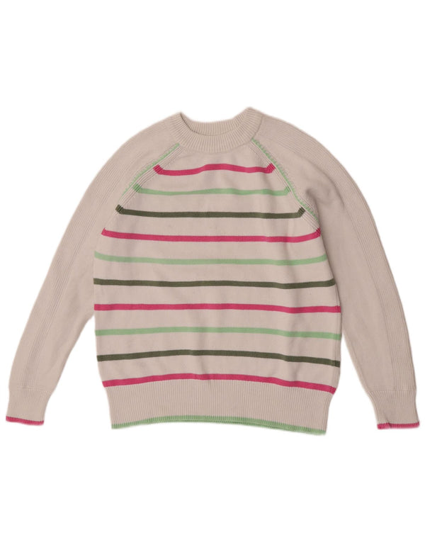 Maglione maglione con scollo a barca da donna Marks & Spencer UK 10 piccolo a righe bianche