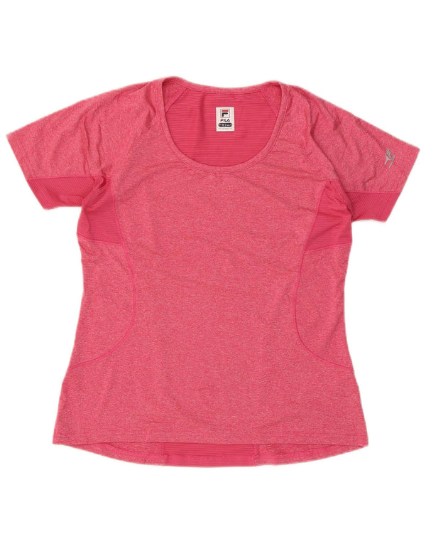 T-shirt da donna FILA Top UK 14 grande rosa poliestere
