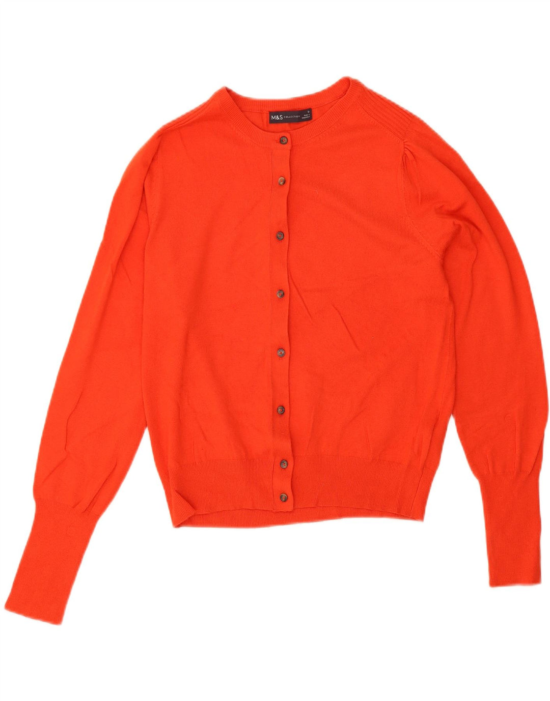 Maglione cardigan da donna Marks & Spencer UK 12 Viscosa arancione medio