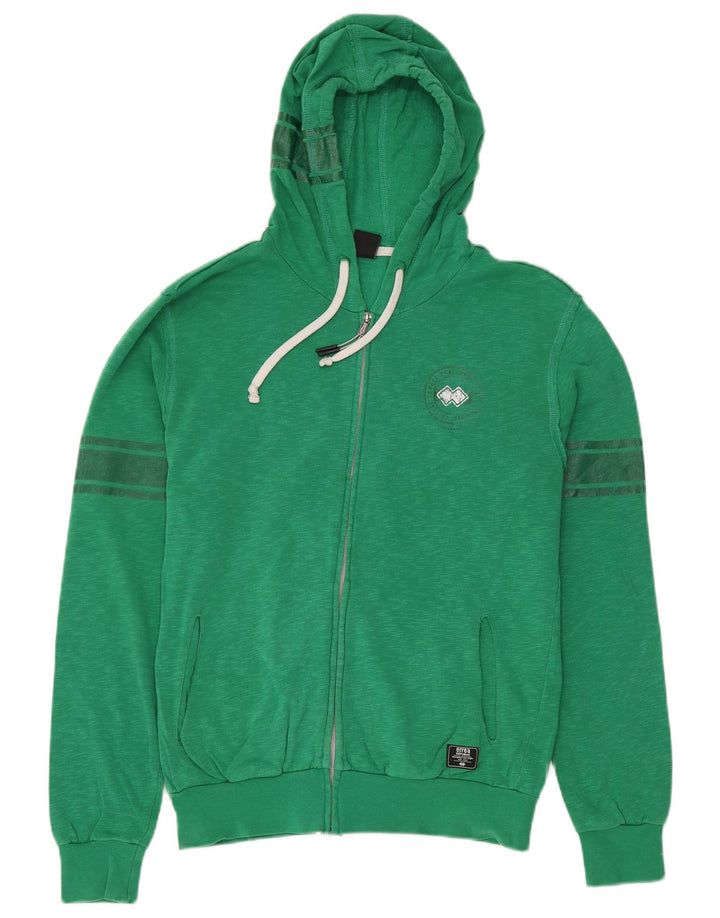 ERREA Felpa con cappuccio e zip da uomo grande in cotone verde