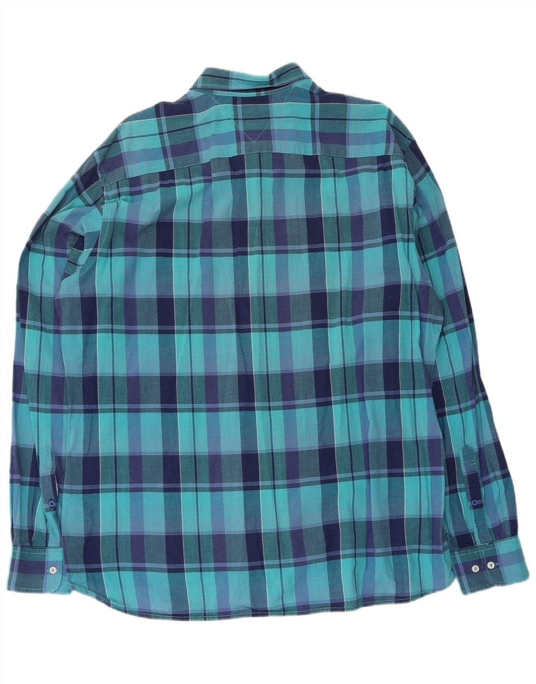 Camicia da uomo su misura Tommy Hilfiger XL in cotone a quadri blu