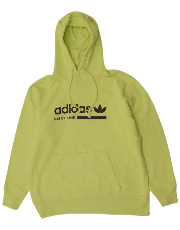 Maglione con cappuccio oversize grafico da donna Adidas UK 10 piccolo cotone verde