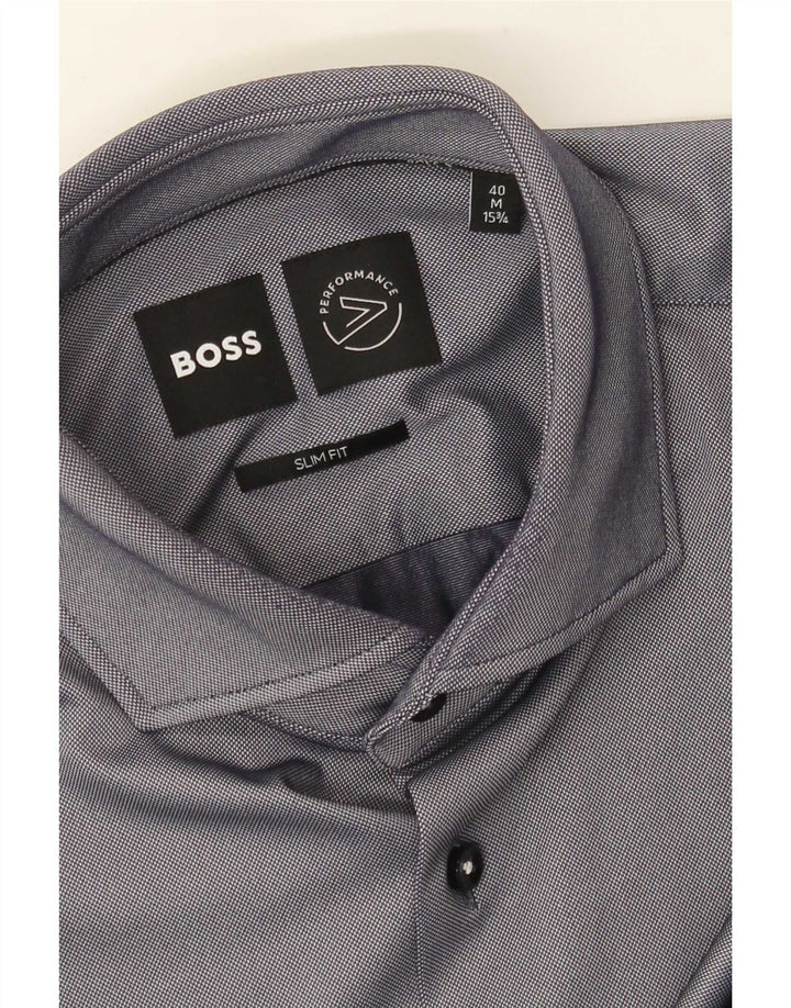 Camicia slim fit da uomo Hugo Boss taglia 40 15 3/4 grigio medio