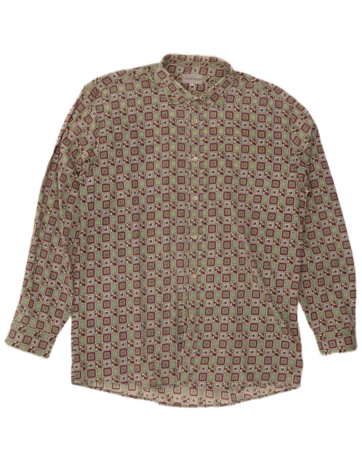 Camicia da uomo vintage taglia 43 grande geometrica multicolore