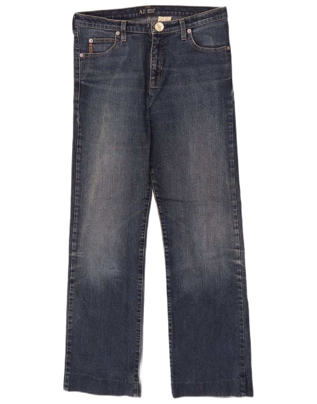 Jeans dritti da donna Armani W29 L29 cotone blu