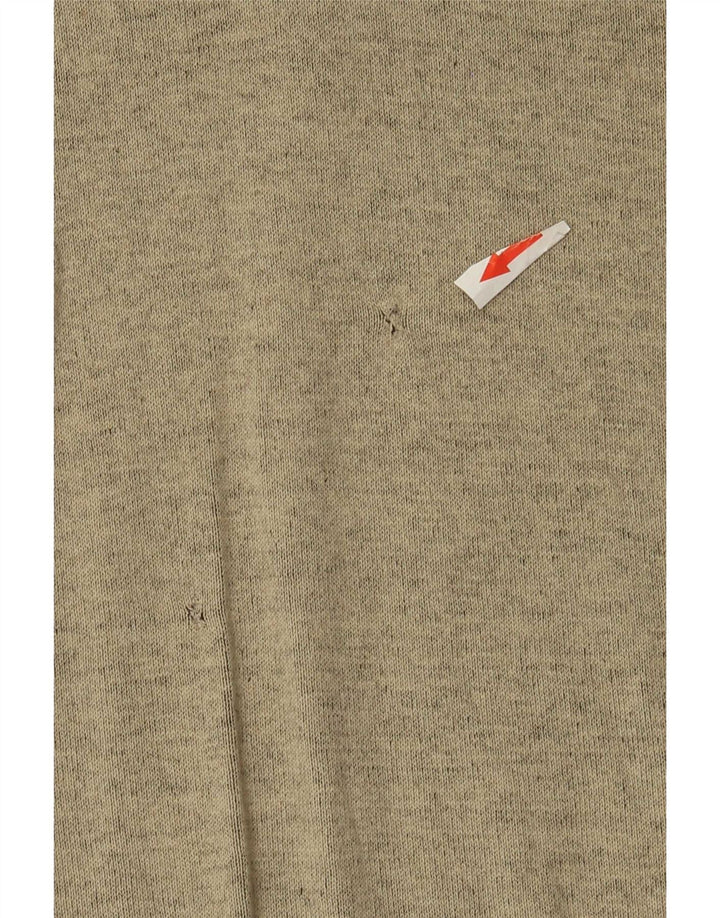 Maglione da uomo con zip e collo Calvin Klein in cotone screziato beige medio