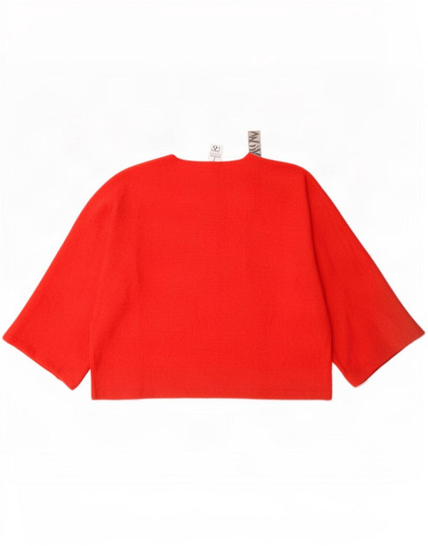 Top Zara da donna oversize con maniche a 3/4 UK 6 XS rosso poliestere