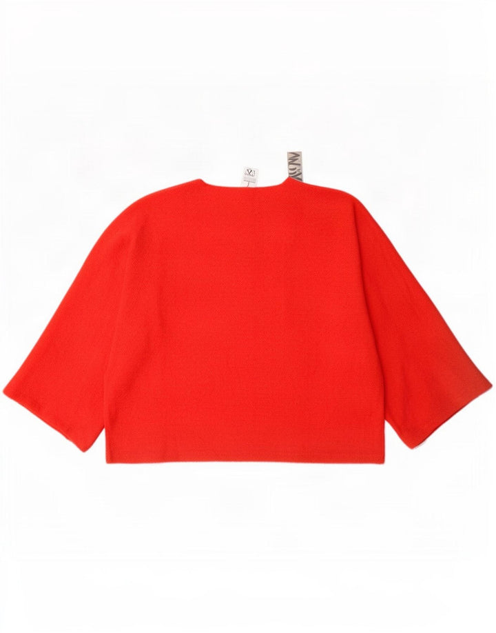 Top Zara da donna oversize con maniche a 3/4 UK 6 XS rosso poliestere