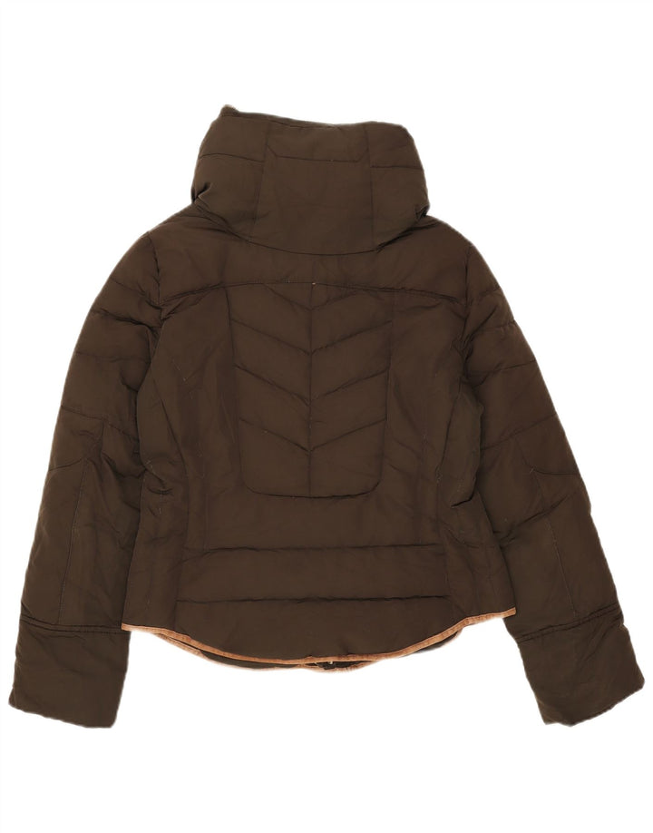 Giacca imbottita con cappuccio da donna Zara UK 14 media kaki