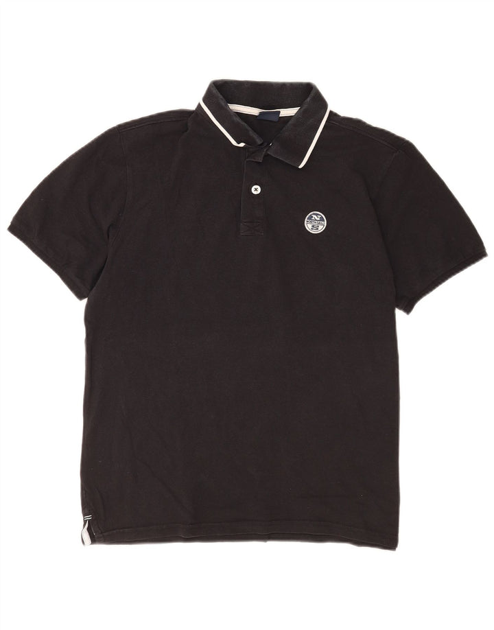 Polo da uomo North Sails Small in cotone nero