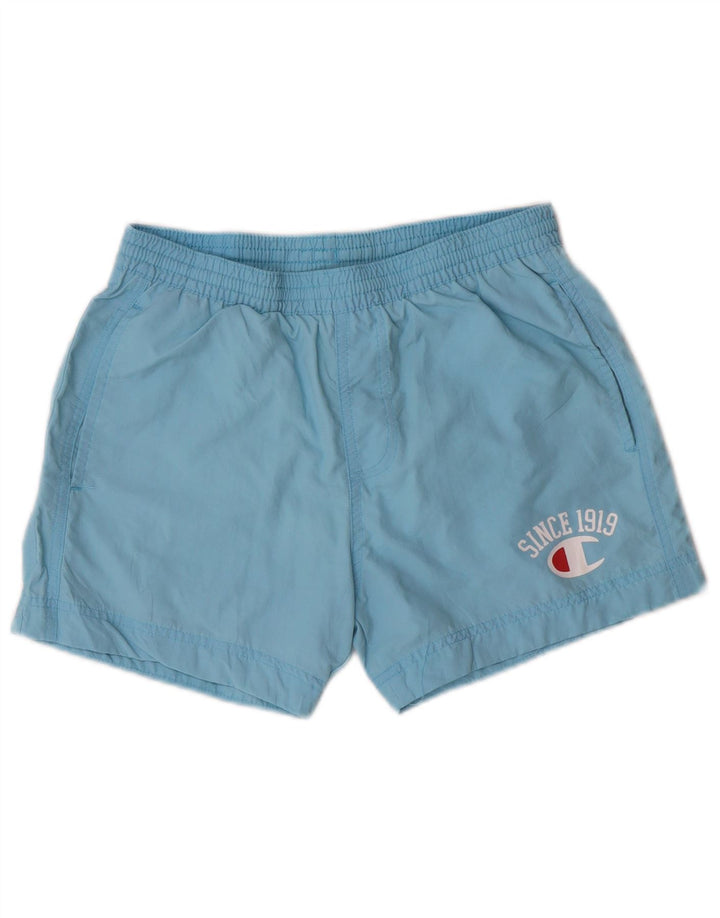 Pantaloncini da bagno con grafica Champion per ragazzi 11-12 anni, grandi, blu, in poliammide
