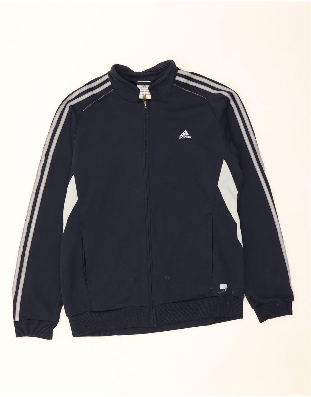 Giacca da tuta da uomo ADIDAS grande in poliestere color block blu navy