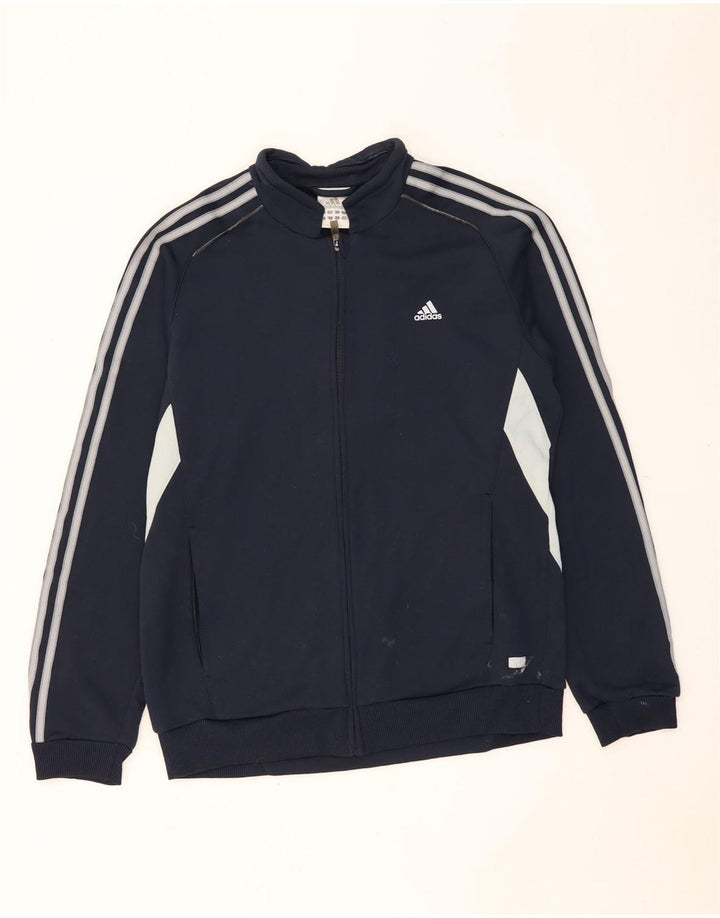 Giacca da tuta da uomo ADIDAS grande in poliestere color block blu navy