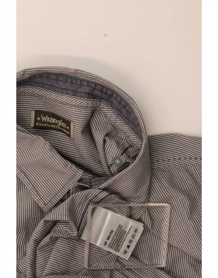 Camicia da uomo Wrangler in cotone gessato grigio medio