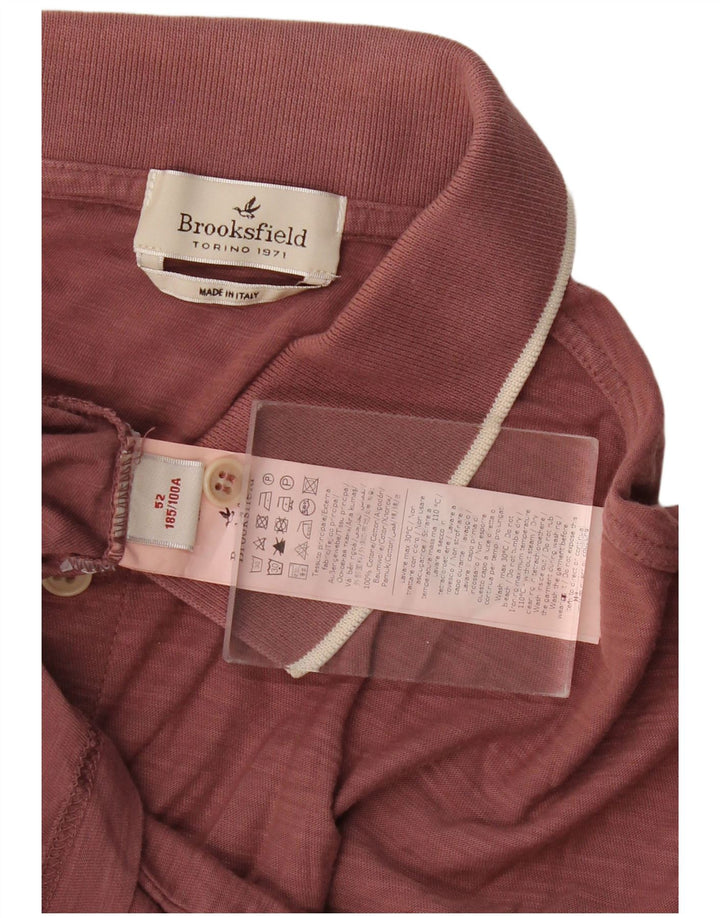 Polo da uomo Brooksfield IT 52 Large Maroon Cotton Classic