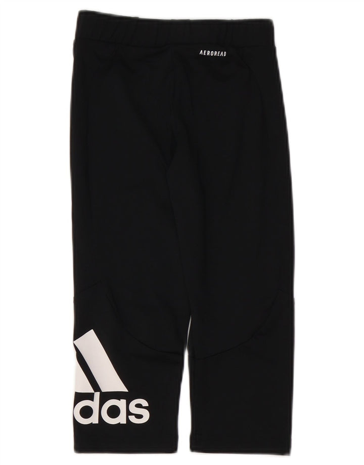 Leggings grafici ADIDAS per ragazze Aeroready 9-10 anni in poliestere nero