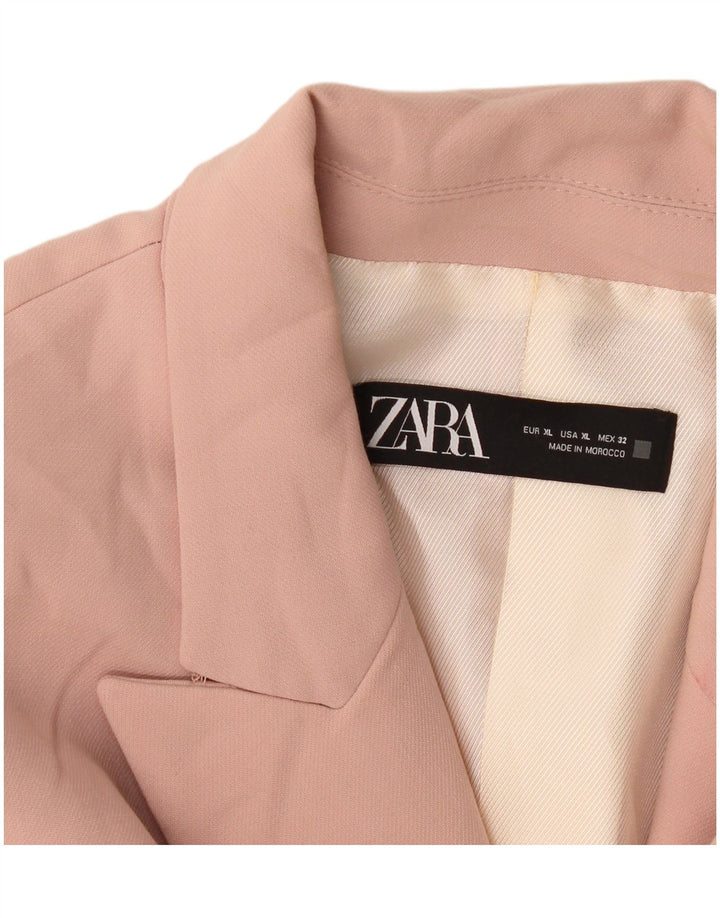 Giacca blazer a 2 bottoni da donna Zara UK 18 XL Rosa