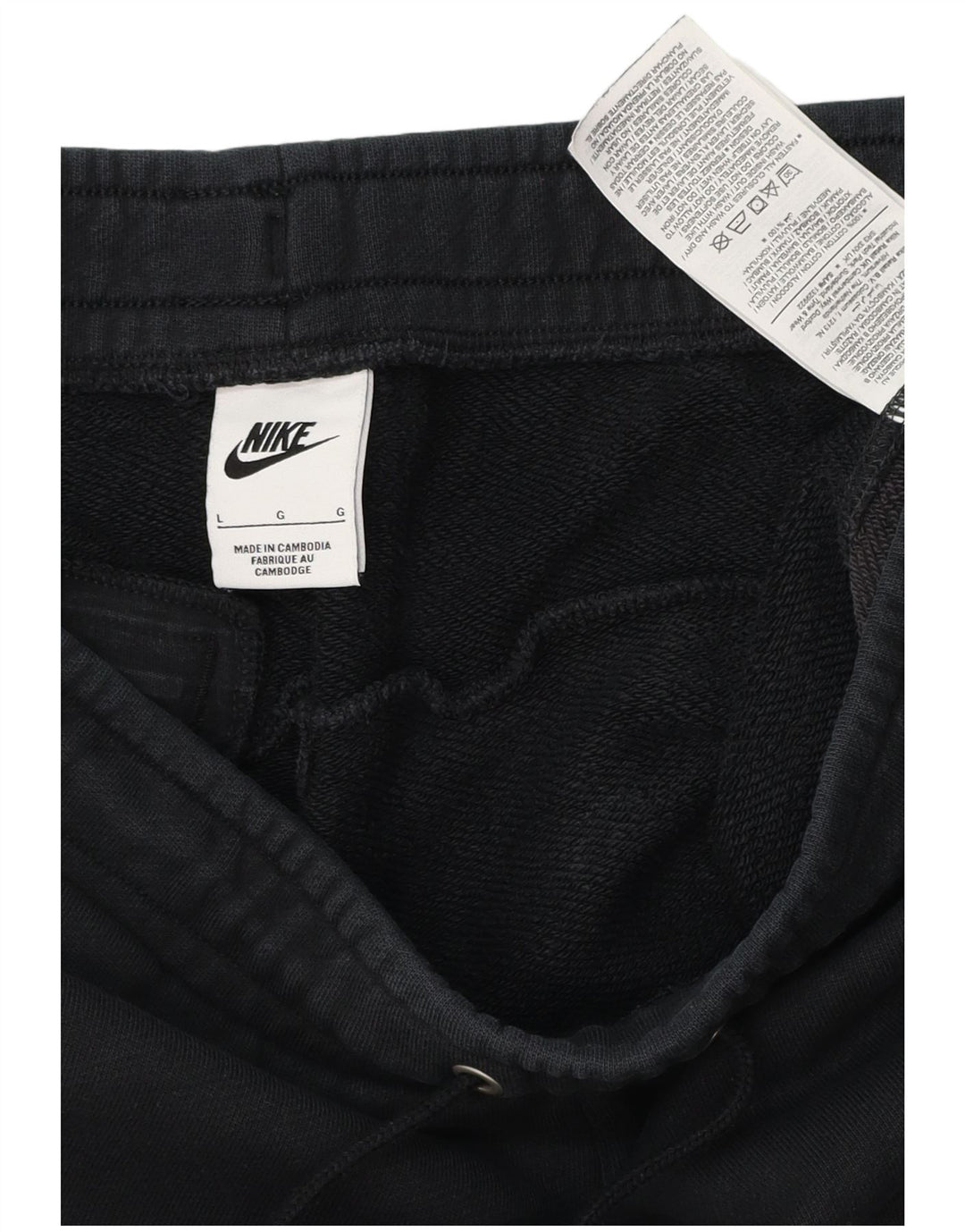 NIKE Pantaloncini sportivi da uomo grandi in cotone color block nero