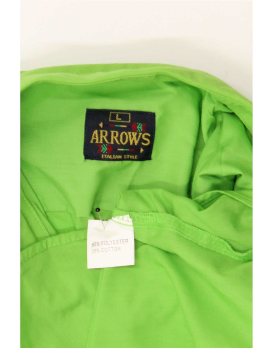 Camicia vintage da uomo grande verde poliestere