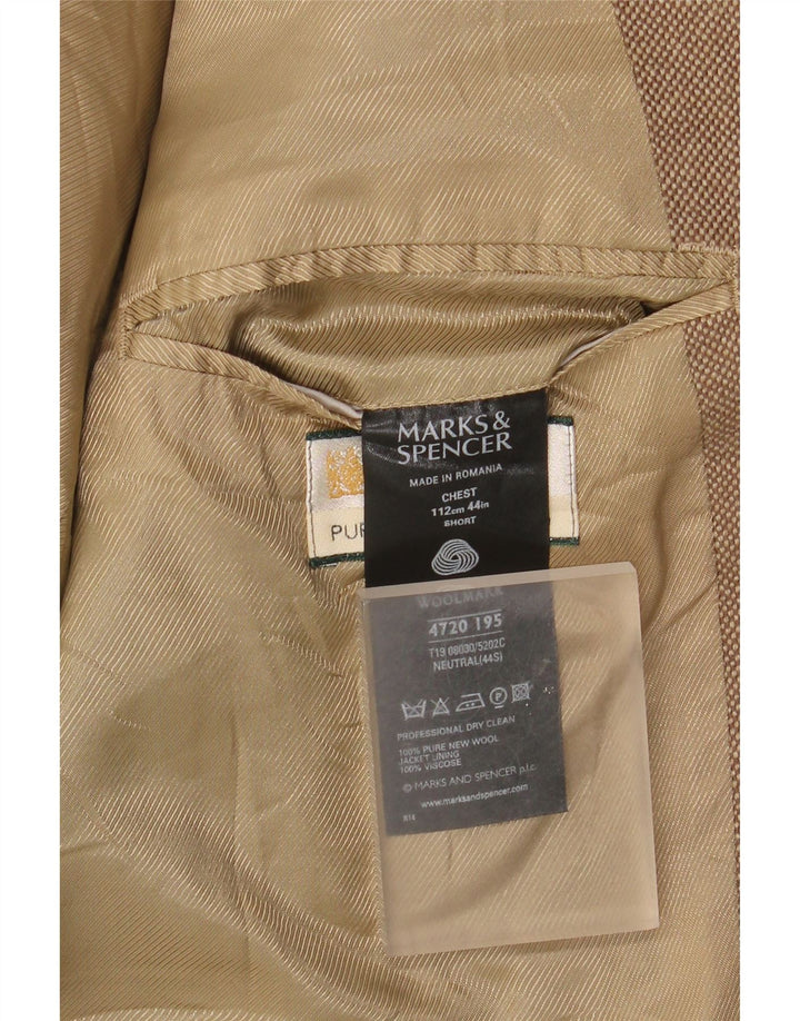 Giacca blazer a 2 bottoni da uomo Marks & Spencer UK 44 XL Beige New Wool