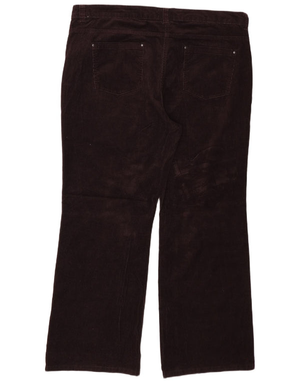 Pantaloni dritti in velluto a coste da donna Marks & Spencer UK 22 3XL W42 L31 Marrone