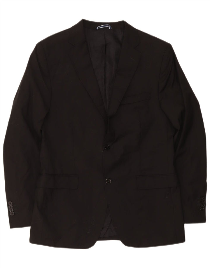 Giacca blazer da uomo a 2 bottoni Massimo Dutti EU 54 XL lana nera