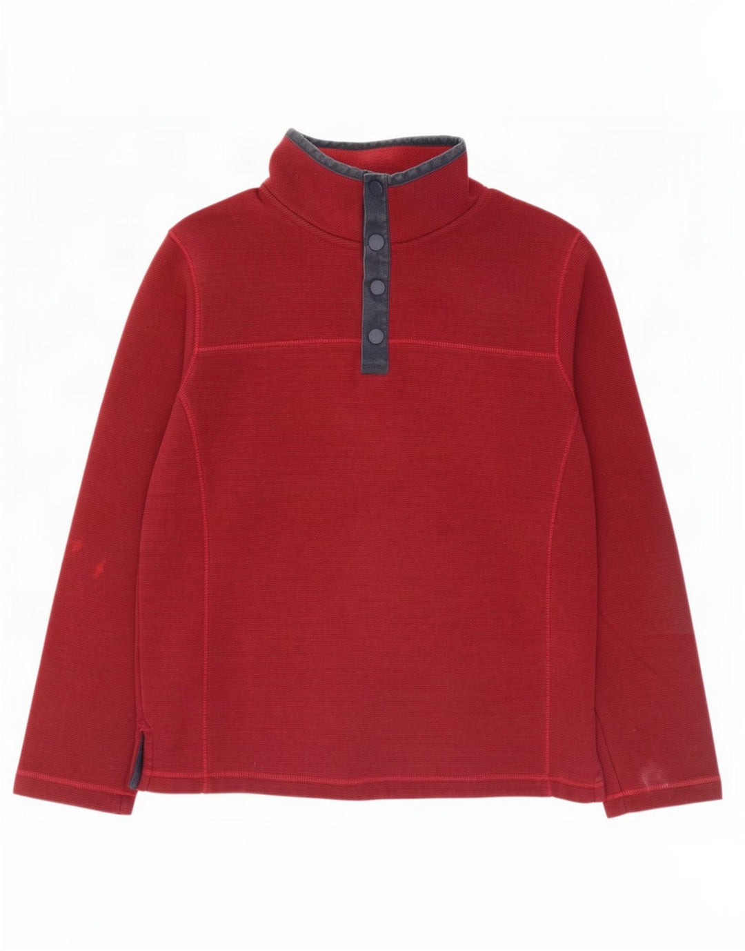 Felpa da uomo con collo abbottonato Fat Face Maglione medio bordeaux gessato