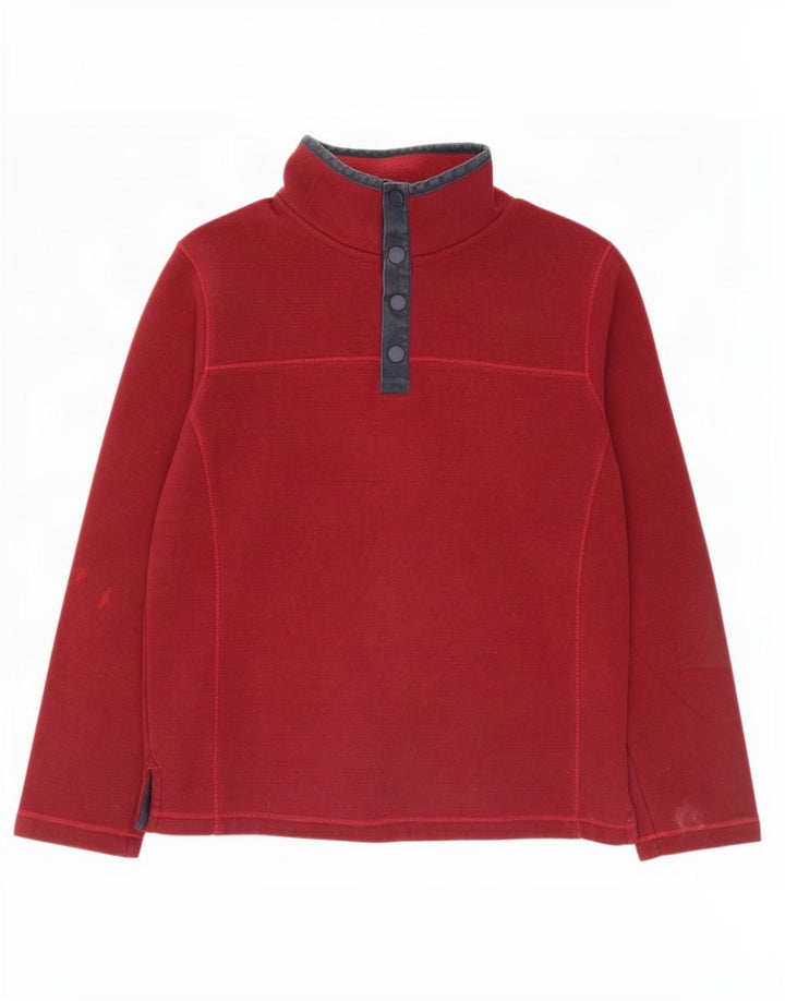 Felpa da uomo con collo abbottonato Fat Face Maglione medio bordeaux gessato