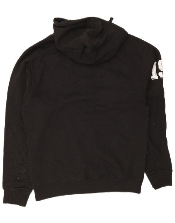 Maglione con cappuccio grafico da uomo Champion in cotone nero medio