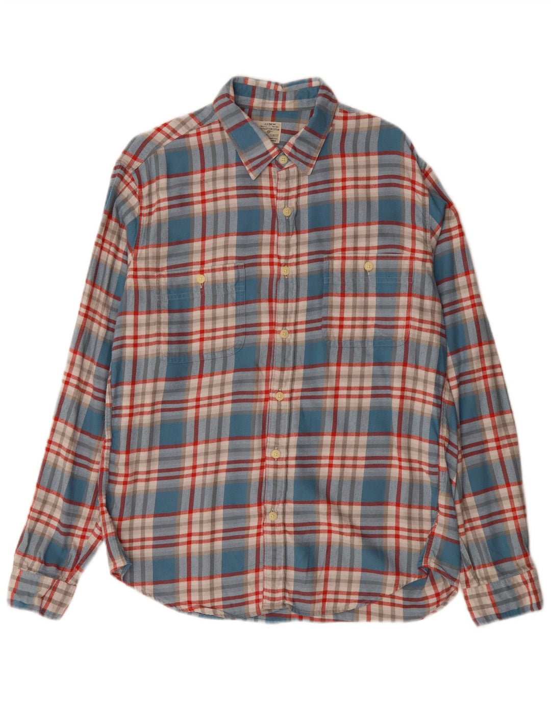 J. CREW Camicia da uomo slim fit in flanella, cotone a quadri blu grande