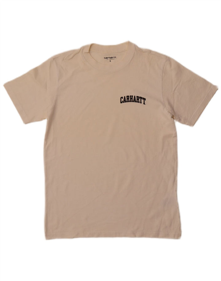 CARHARTT T-shirt grafica da uomo Top piccola in cotone bianco sporco