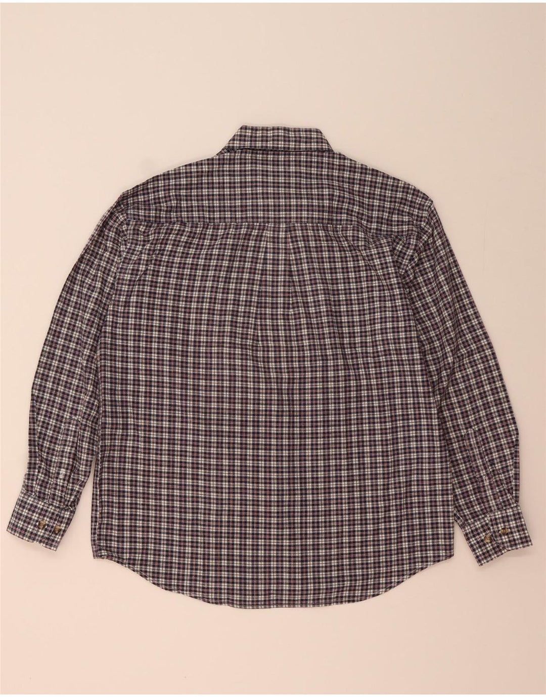 Camicia da uomo Marlboro Classics Large in cotone a quadri blu navy