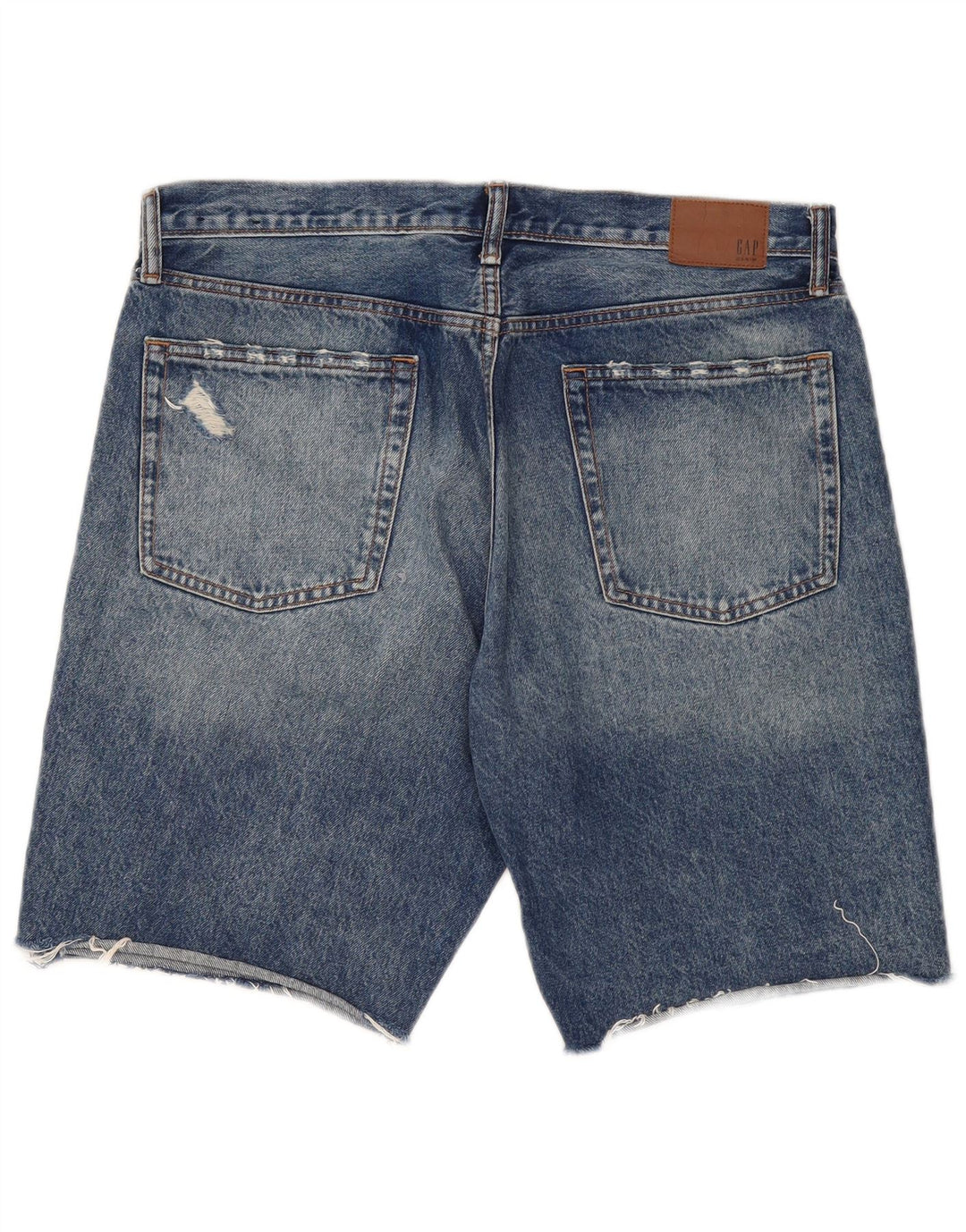 Pantaloncini Gap da uomo in denim invecchiato W34 grande cotone blu