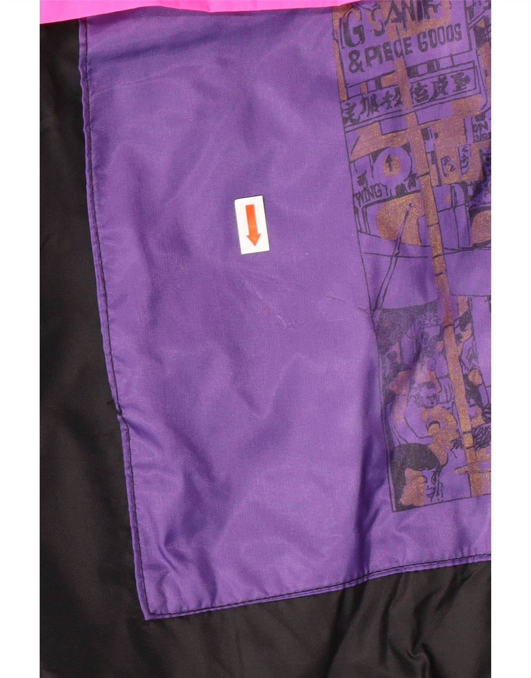 Giacca anorak con cappuccio da uomo VINTAGE UK 38 Poliammide color block medio nero