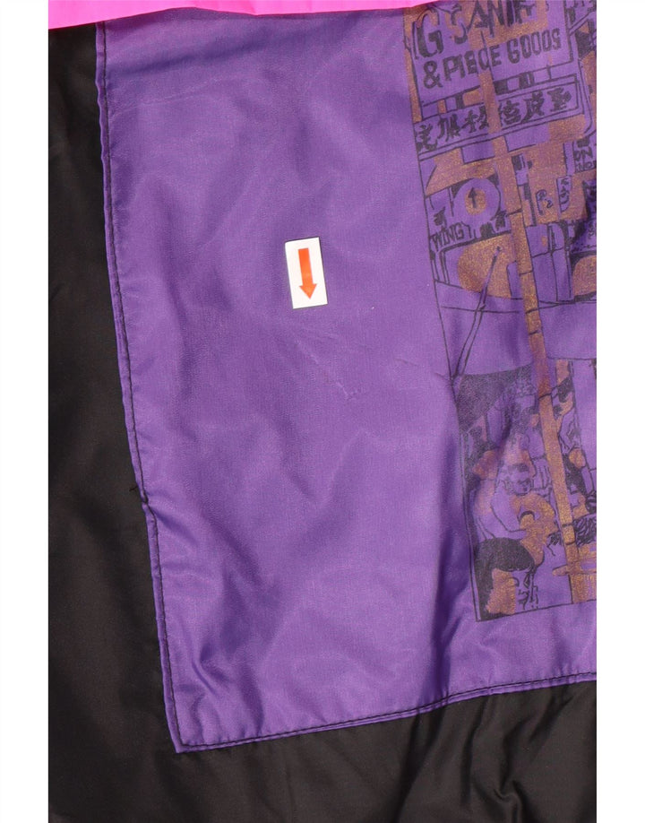 Giacca anorak con cappuccio da uomo VINTAGE UK 38 Poliammide color block medio nero