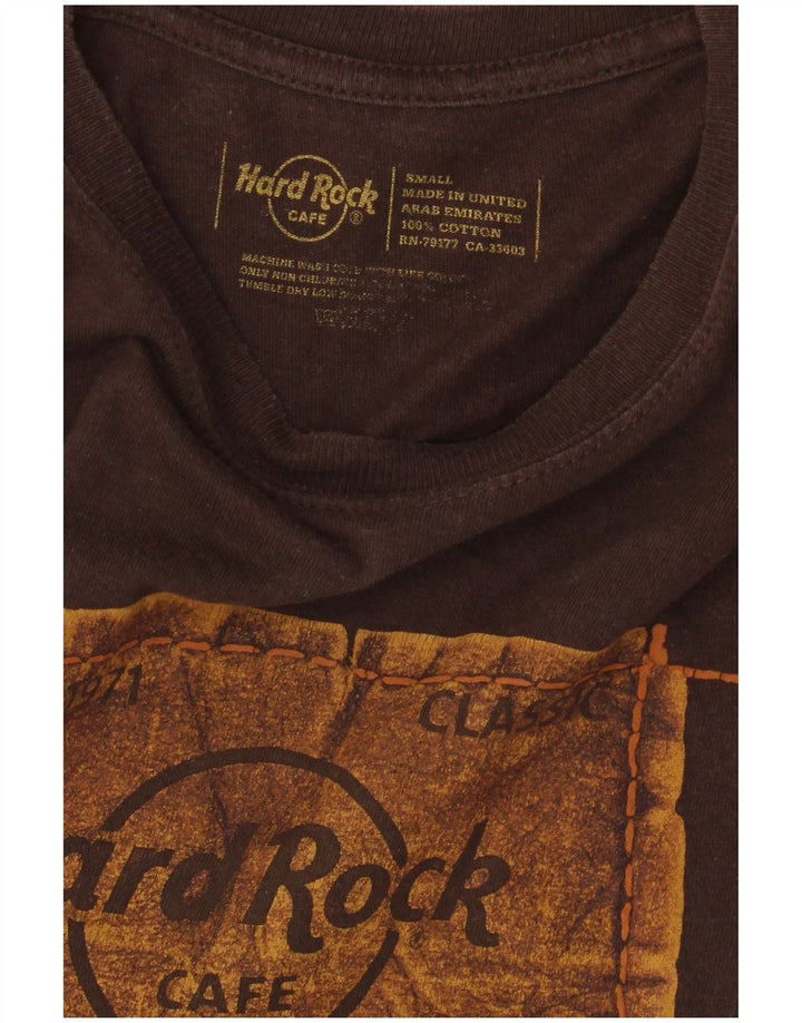 T-shirt grafica da uomo Hard Rock Cafe Malta, piccola, in cotone marrone
