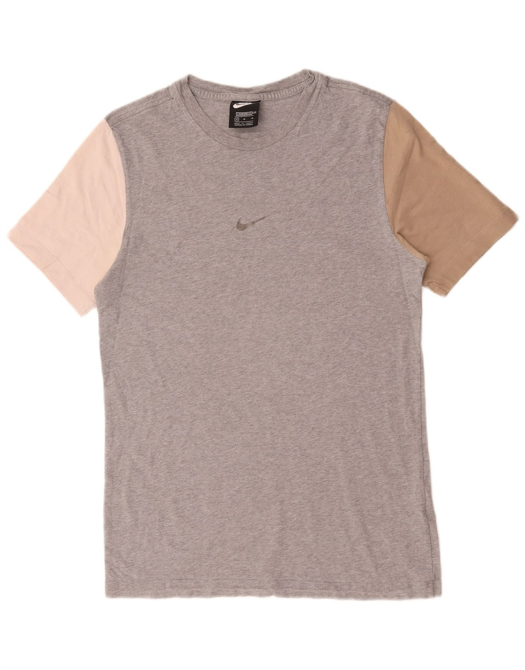 T-shirt Nike da uomo con vestibilità standard, top in cotone color block grigio medio