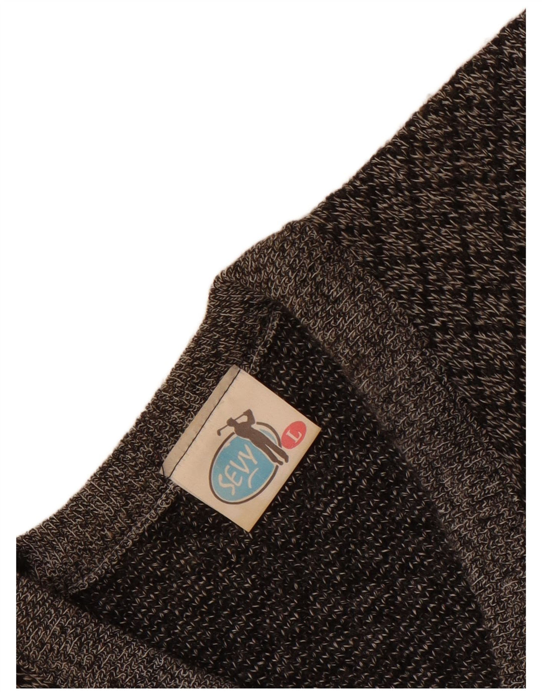 Maglione vintage da uomo con scollo a V, grande acrilico geometrico grigio